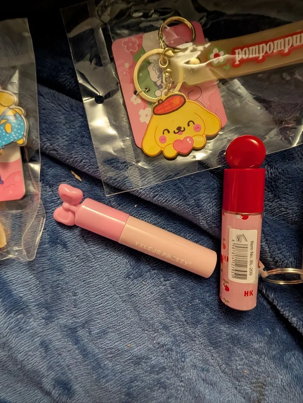 Hello Kitty Black Pouch with Red & Pink Character Accessories Bundle